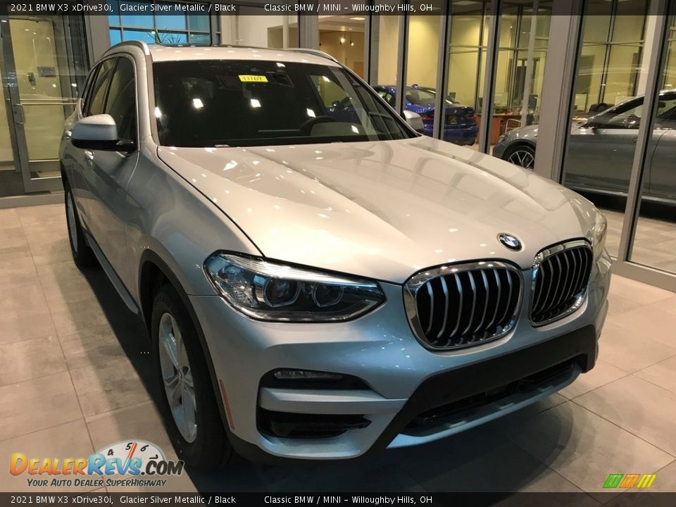 2021 BMW X3 xDrive30i Glacier Silver Metallic / Black Photo #1