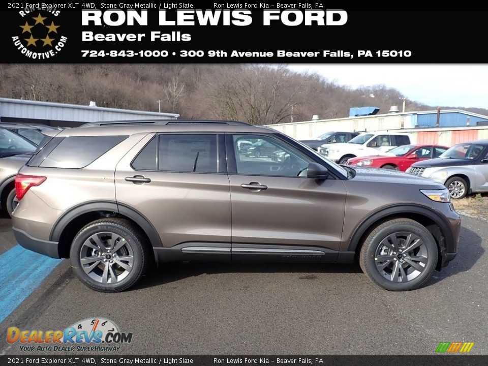 2021 Ford Explorer XLT 4WD Stone Gray Metallic / Light Slate Photo #1