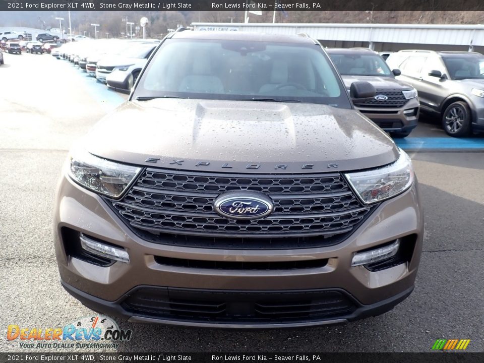 2021 Ford Explorer XLT 4WD Stone Gray Metallic / Light Slate Photo #4