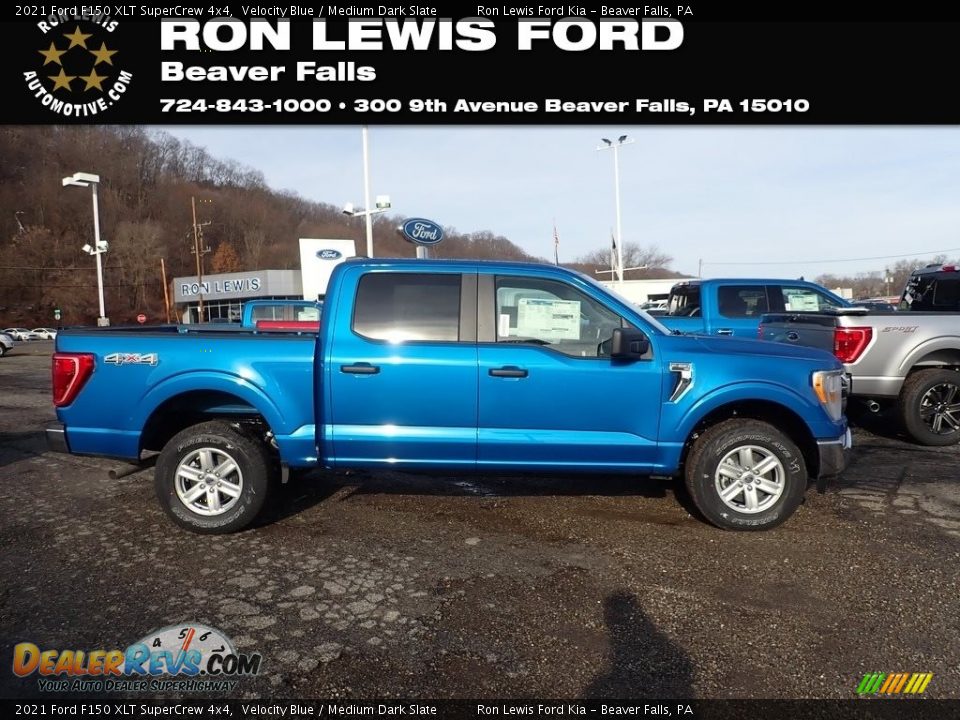 2021 Ford F150 XLT SuperCrew 4x4 Velocity Blue / Medium Dark Slate Photo #1