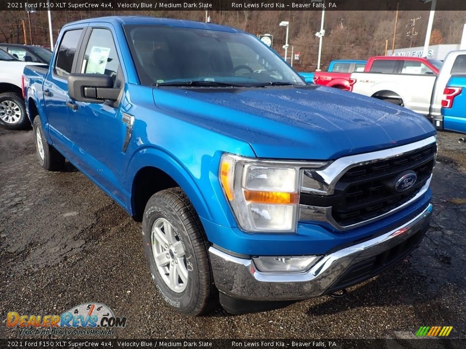 2021 Ford F150 XLT SuperCrew 4x4 Velocity Blue / Medium Dark Slate Photo #3
