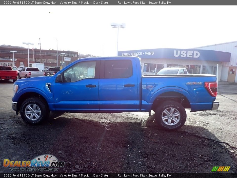 2021 Ford F150 XLT SuperCrew 4x4 Velocity Blue / Medium Dark Slate Photo #6