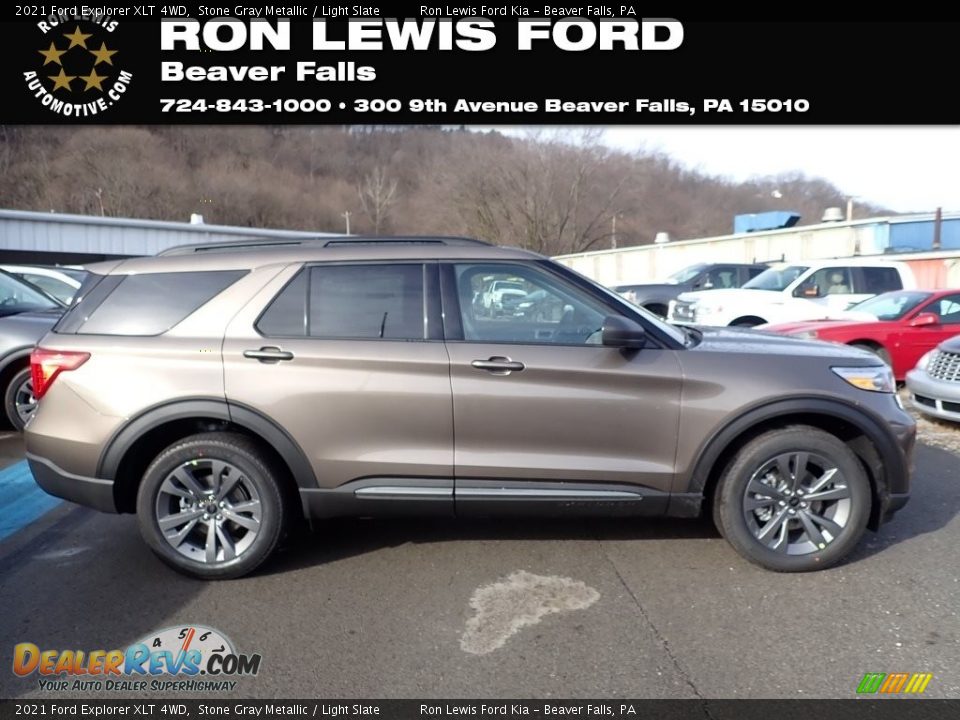 2021 Ford Explorer XLT 4WD Stone Gray Metallic / Light Slate Photo #1