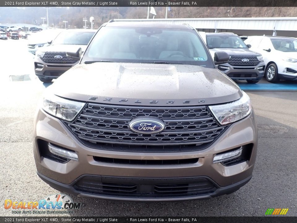 2021 Ford Explorer XLT 4WD Stone Gray Metallic / Light Slate Photo #4