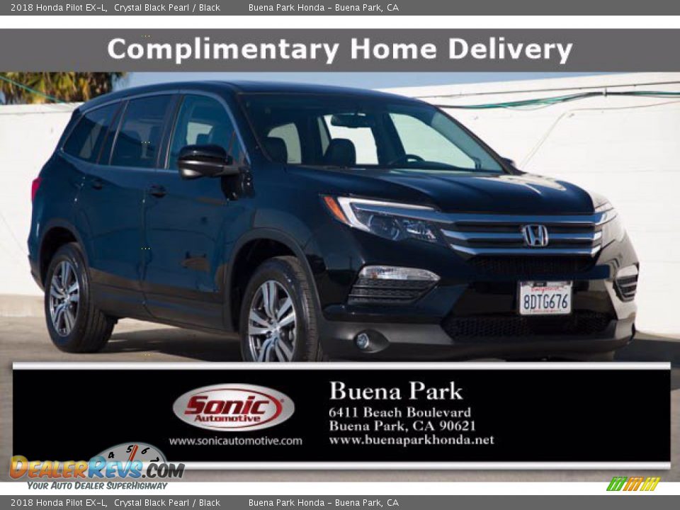 2018 Honda Pilot EX-L Crystal Black Pearl / Black Photo #1