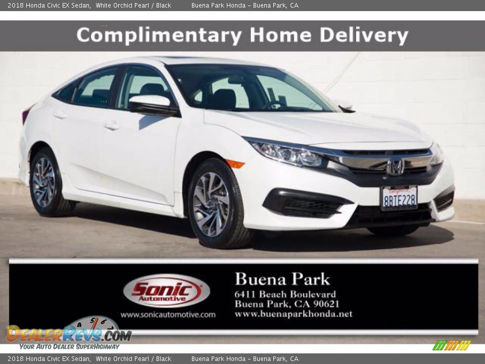 2018 Honda Civic EX Sedan White Orchid Pearl / Black Photo #1