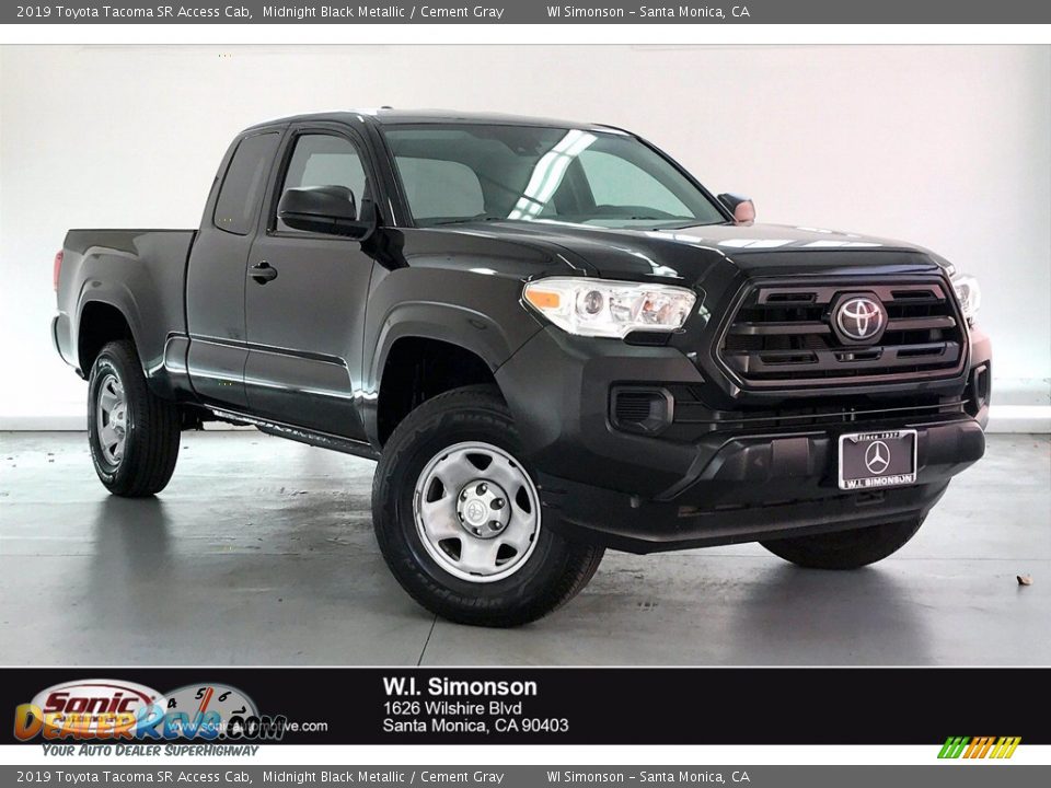 2019 Toyota Tacoma SR Access Cab Midnight Black Metallic / Cement Gray Photo #1