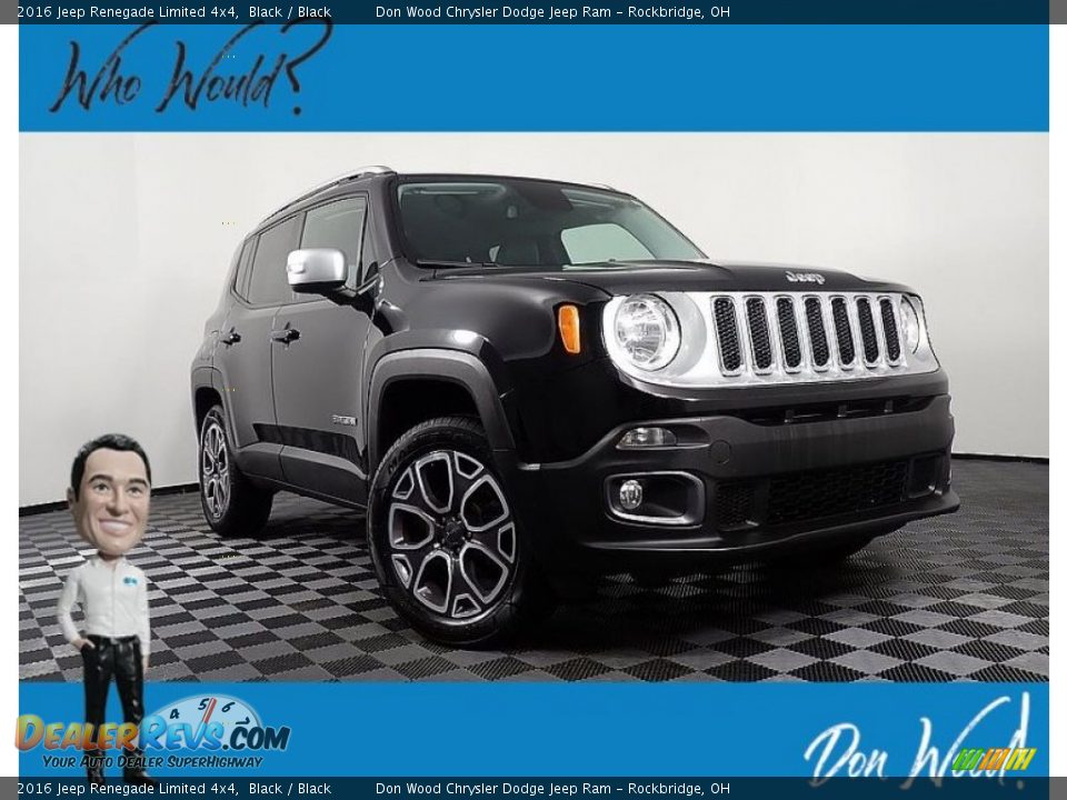 2016 Jeep Renegade Limited 4x4 Black / Black Photo #1