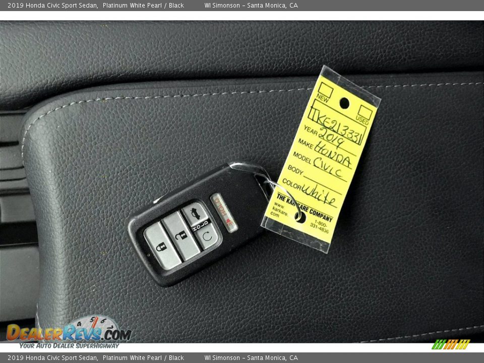 2019 Honda Civic Sport Sedan Platinum White Pearl / Black Photo #11