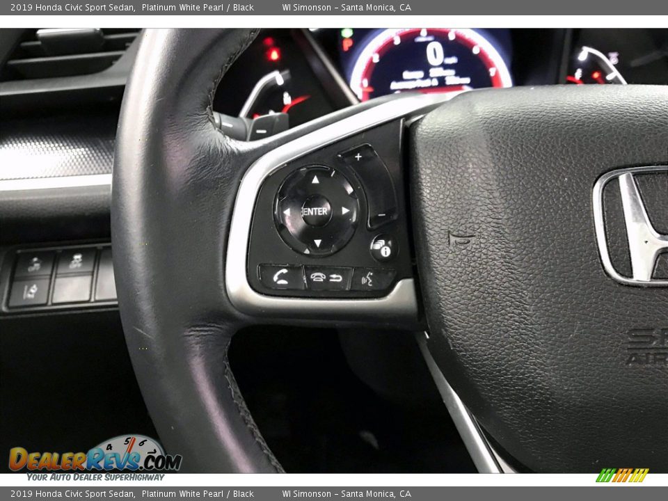 2019 Honda Civic Sport Sedan Platinum White Pearl / Black Photo #21