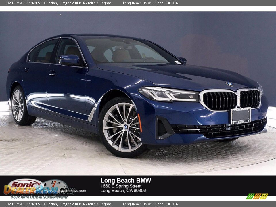 2021 BMW 5 Series 530i Sedan Phytonic Blue Metallic / Cognac Photo #1