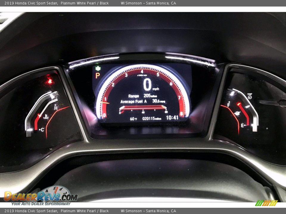 2019 Honda Civic Sport Sedan Platinum White Pearl / Black Photo #23