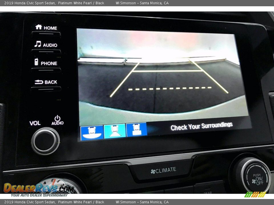 2019 Honda Civic Sport Sedan Platinum White Pearl / Black Photo #24