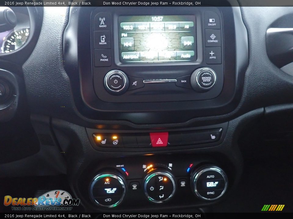 2016 Jeep Renegade Limited 4x4 Black / Black Photo #28