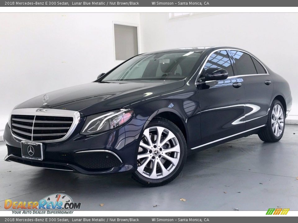 2018 Mercedes-Benz E 300 Sedan Lunar Blue Metallic / Nut Brown/Black Photo #12