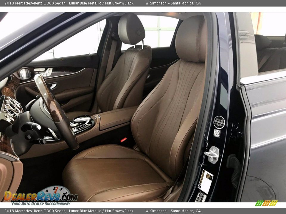 2018 Mercedes-Benz E 300 Sedan Lunar Blue Metallic / Nut Brown/Black Photo #14