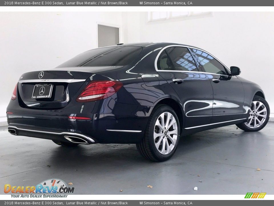 2018 Mercedes-Benz E 300 Sedan Lunar Blue Metallic / Nut Brown/Black Photo #16