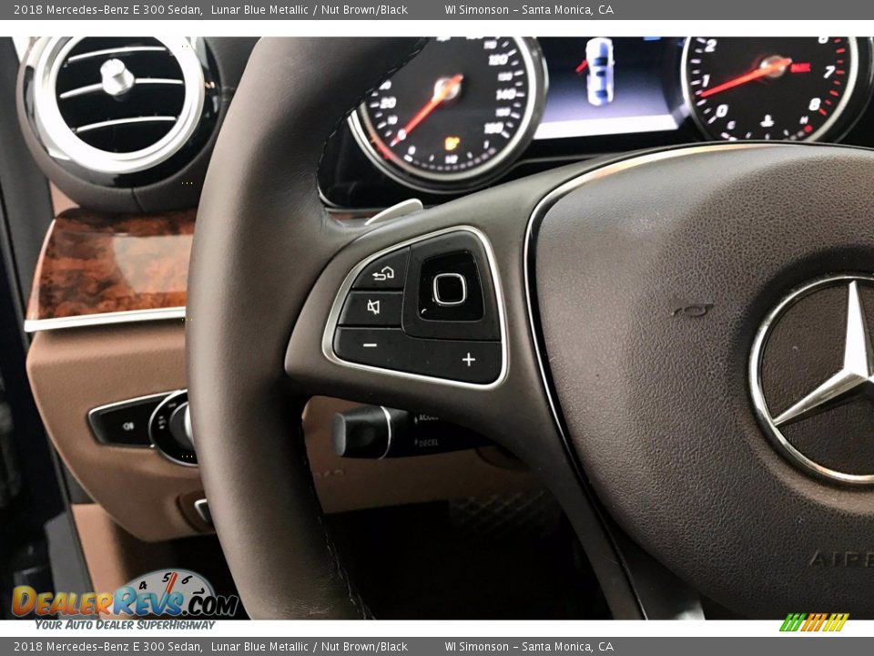 2018 Mercedes-Benz E 300 Sedan Lunar Blue Metallic / Nut Brown/Black Photo #18