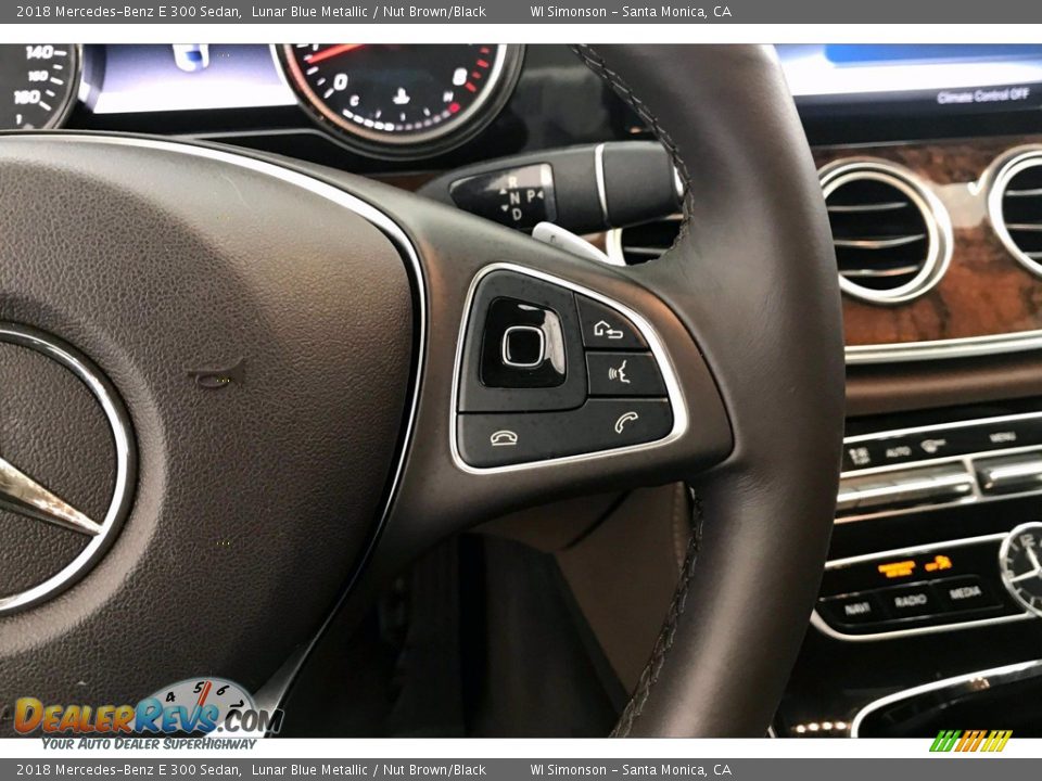 2018 Mercedes-Benz E 300 Sedan Lunar Blue Metallic / Nut Brown/Black Photo #19
