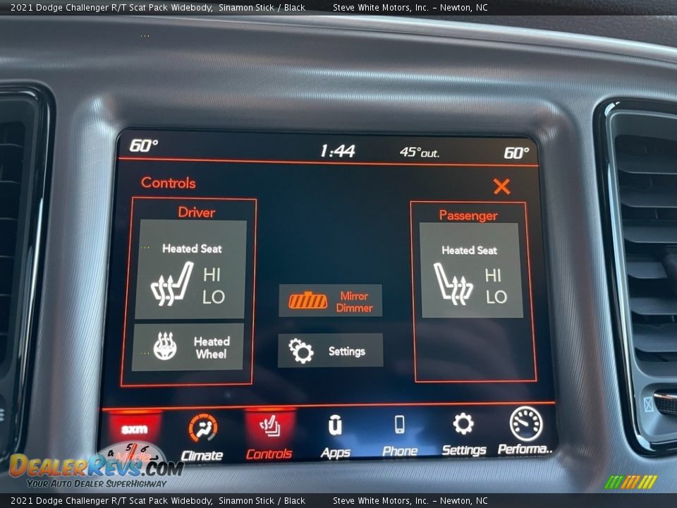 Controls of 2021 Dodge Challenger R/T Scat Pack Widebody Photo #21