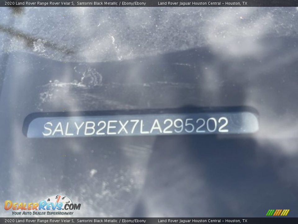 2020 Land Rover Range Rover Velar S Santorini Black Metallic / Ebony/Ebony Photo #34