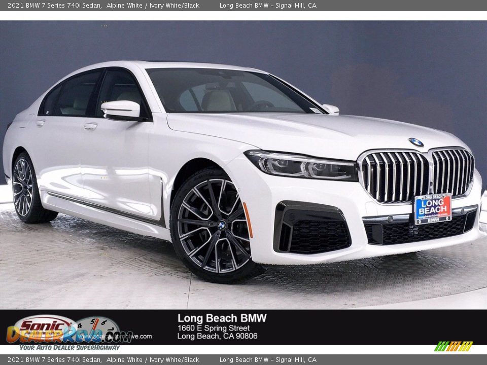 2021 BMW 7 Series 740i Sedan Alpine White / Ivory White/Black Photo #1