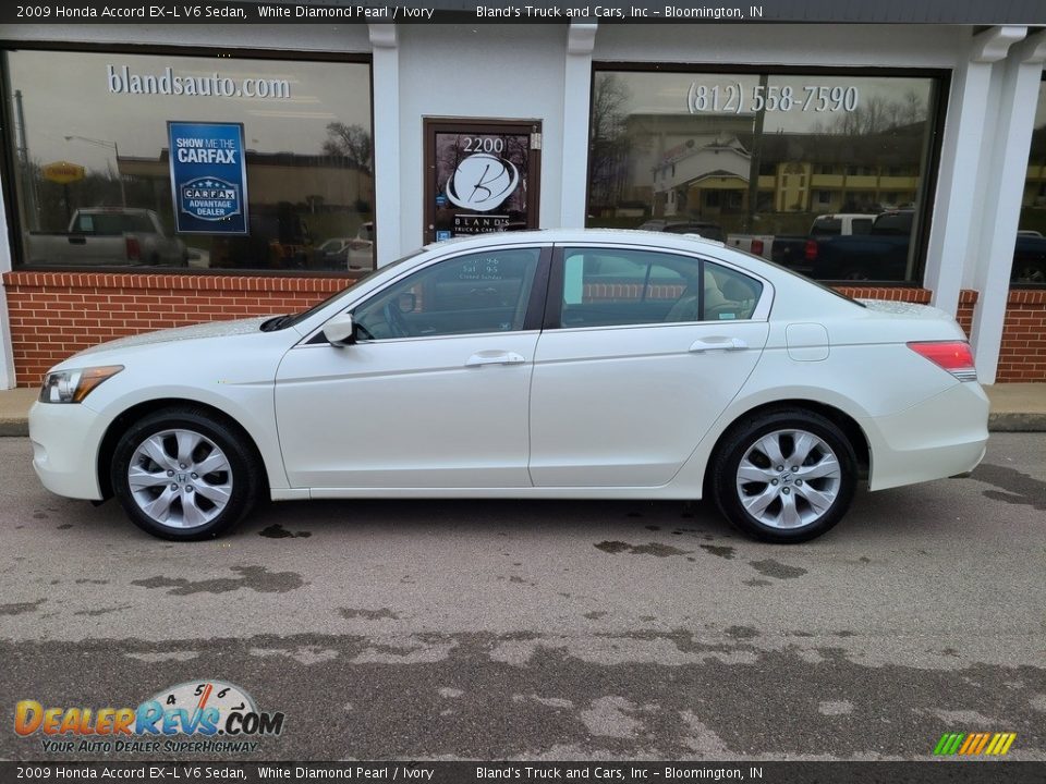 2009 Honda Accord EX-L V6 Sedan White Diamond Pearl / Ivory Photo #1