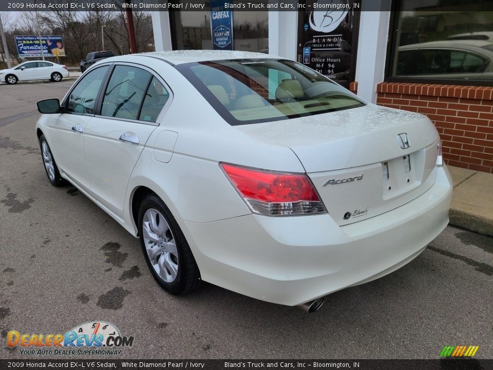 2009 Honda Accord EX-L V6 Sedan White Diamond Pearl / Ivory Photo #5