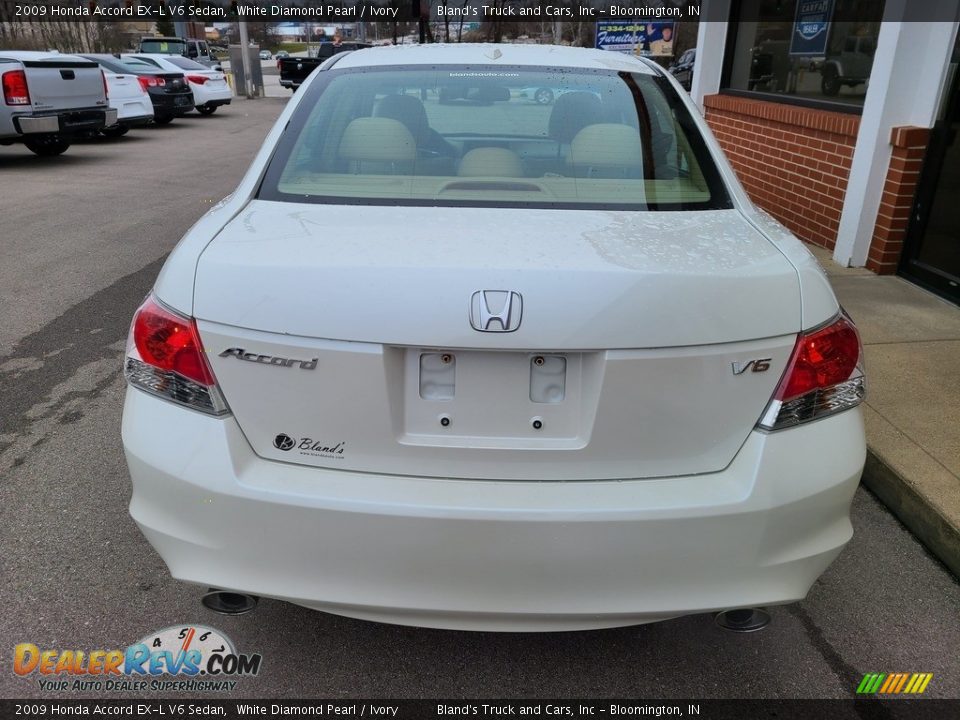 2009 Honda Accord EX-L V6 Sedan White Diamond Pearl / Ivory Photo #6