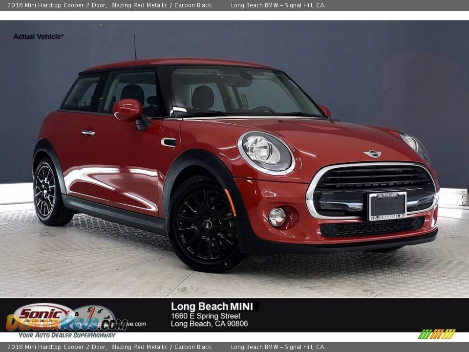 2018 Mini Hardtop Cooper 2 Door Blazing Red Metallic / Carbon Black Photo #1