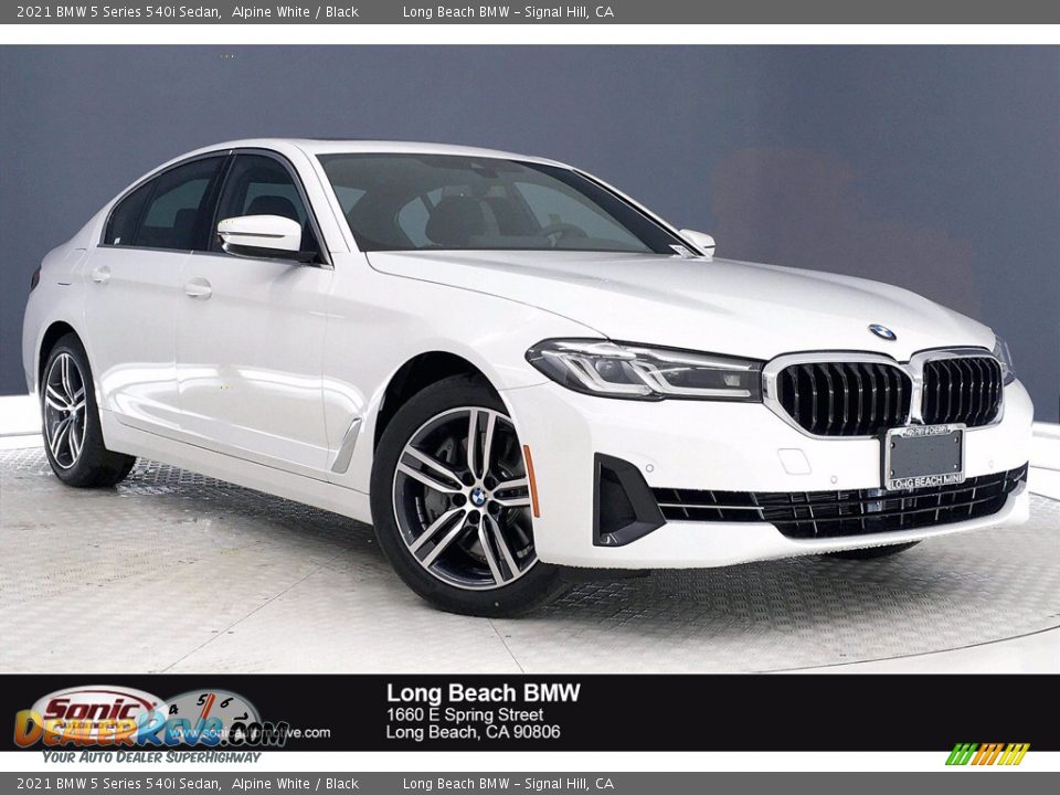 2021 BMW 5 Series 540i Sedan Alpine White / Black Photo #1