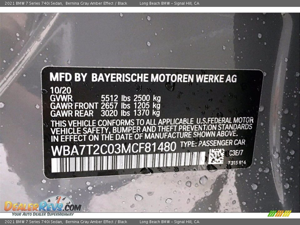 2021 BMW 7 Series 740i Sedan Bernina Gray Amber Effect / Black Photo #18