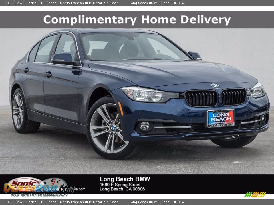 2017 BMW 3 Series 330i Sedan Mediterranean Blue Metallic / Black Photo #1