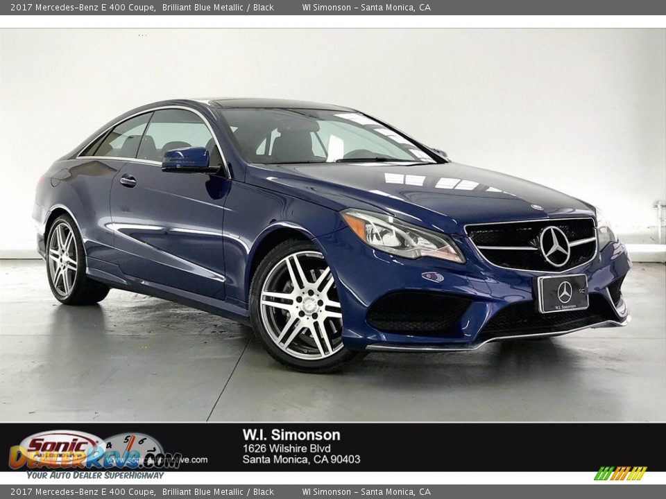 2017 Mercedes-Benz E 400 Coupe Brilliant Blue Metallic / Black Photo #1