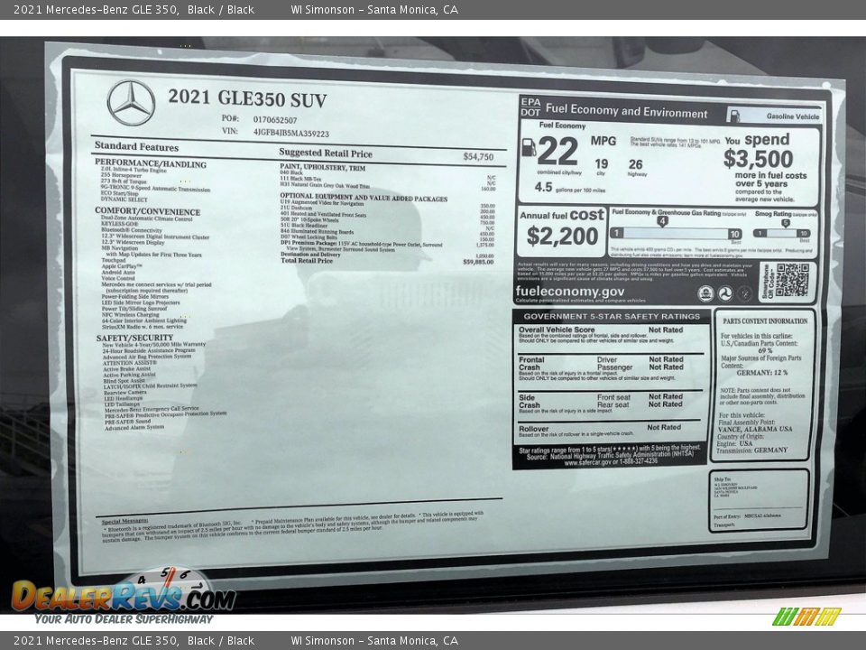 2021 Mercedes-Benz GLE 350 Black / Black Photo #10