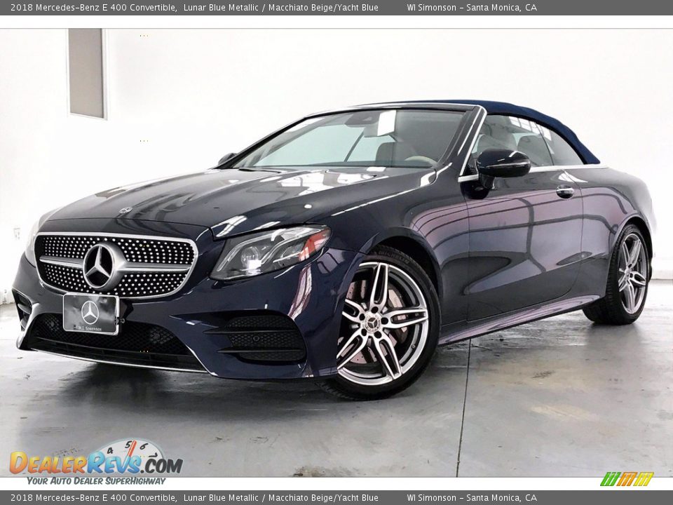 2018 Mercedes-Benz E 400 Convertible Lunar Blue Metallic / Macchiato Beige/Yacht Blue Photo #12