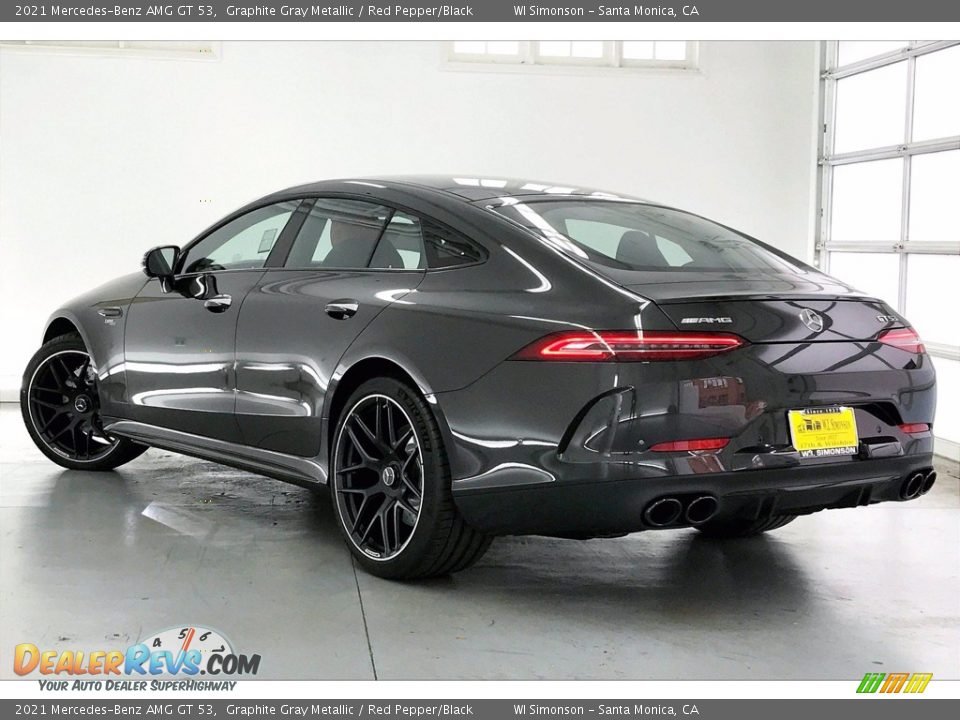 2021 Mercedes-Benz AMG GT 53 Graphite Gray Metallic / Red Pepper/Black Photo #2