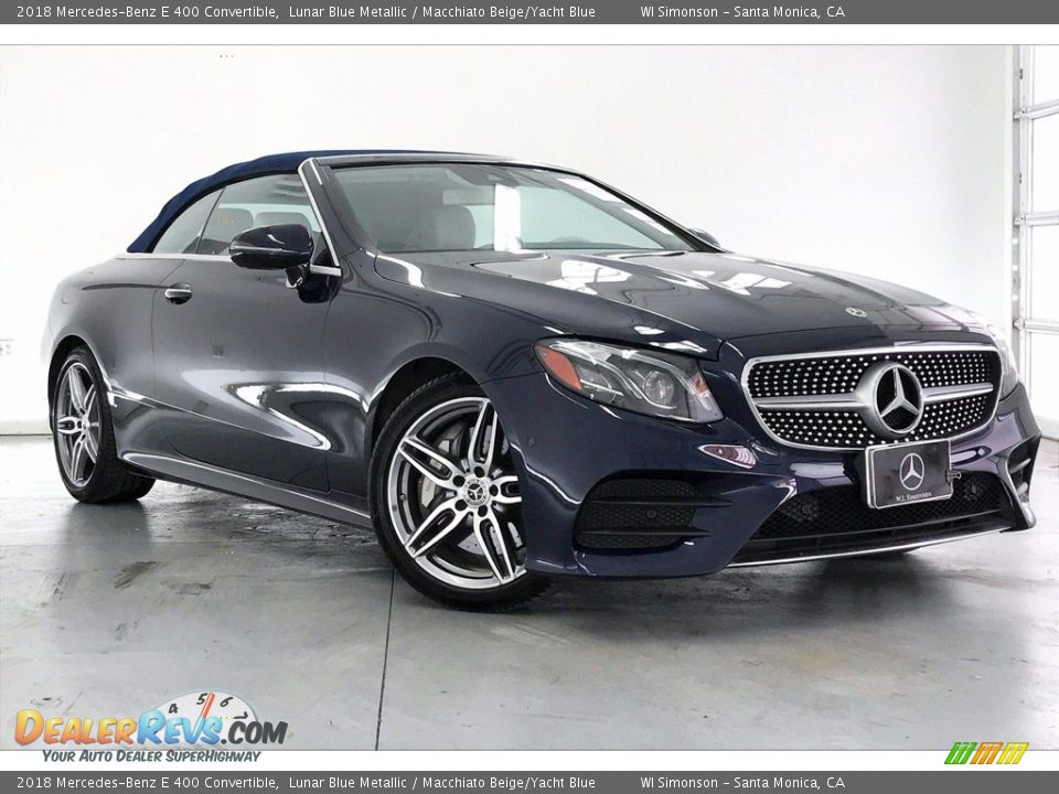 2018 Mercedes-Benz E 400 Convertible Lunar Blue Metallic / Macchiato Beige/Yacht Blue Photo #34