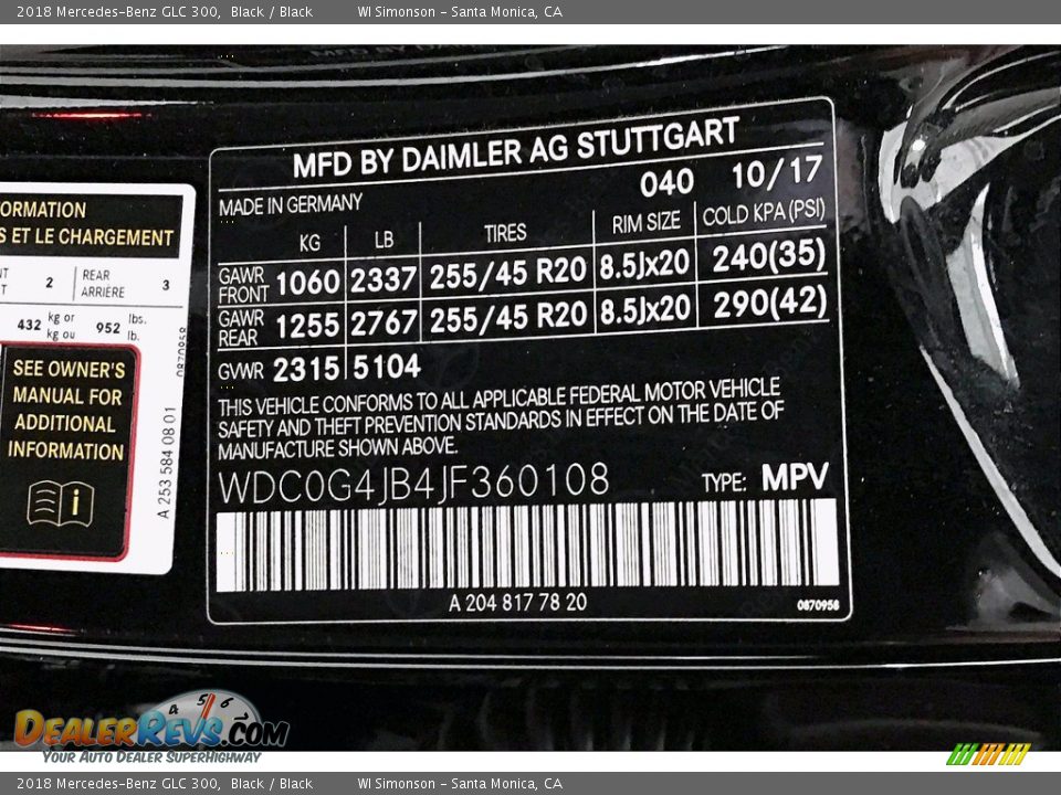 2018 Mercedes-Benz GLC 300 Black / Black Photo #33