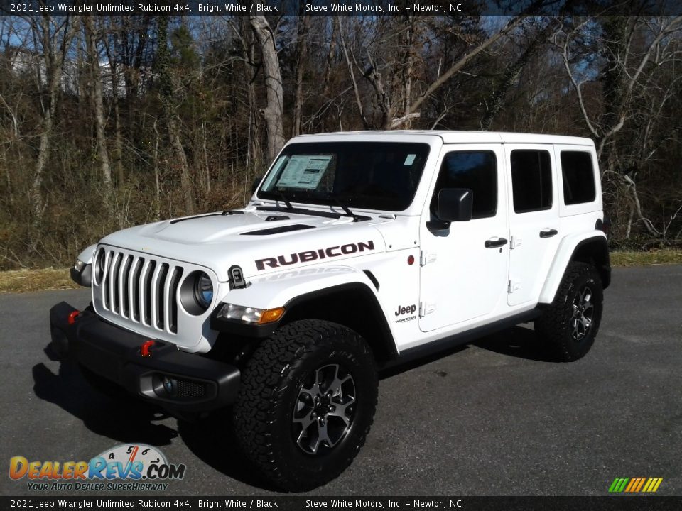 2021 Jeep Wrangler Unlimited Rubicon 4x4 Bright White / Black Photo #2
