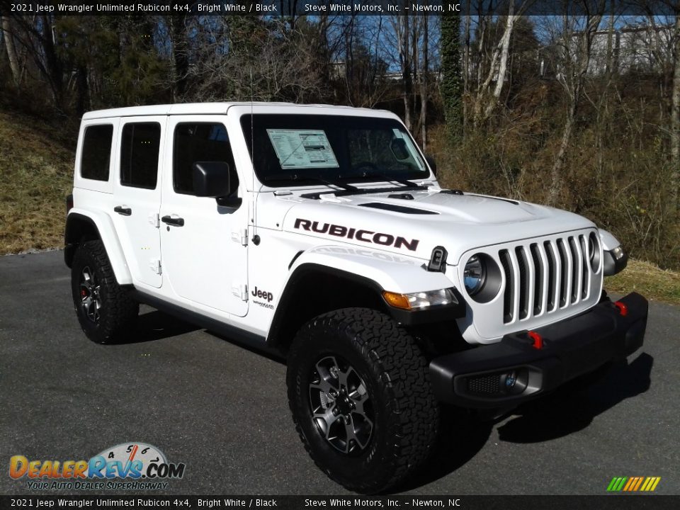 2021 Jeep Wrangler Unlimited Rubicon 4x4 Bright White / Black Photo #4