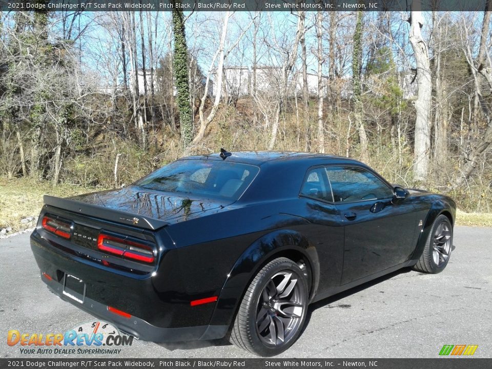 2021 Dodge Challenger R/T Scat Pack Widebody Pitch Black / Black/Ruby Red Photo #6