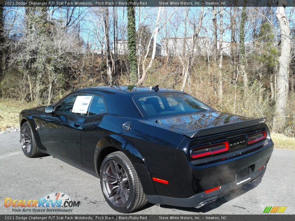 2021 Dodge Challenger R/T Scat Pack Widebody Pitch Black / Black/Ruby Red Photo #8