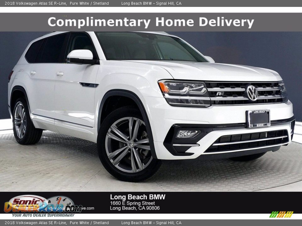 2018 Volkswagen Atlas SE R-Line Pure White / Shetland Photo #1