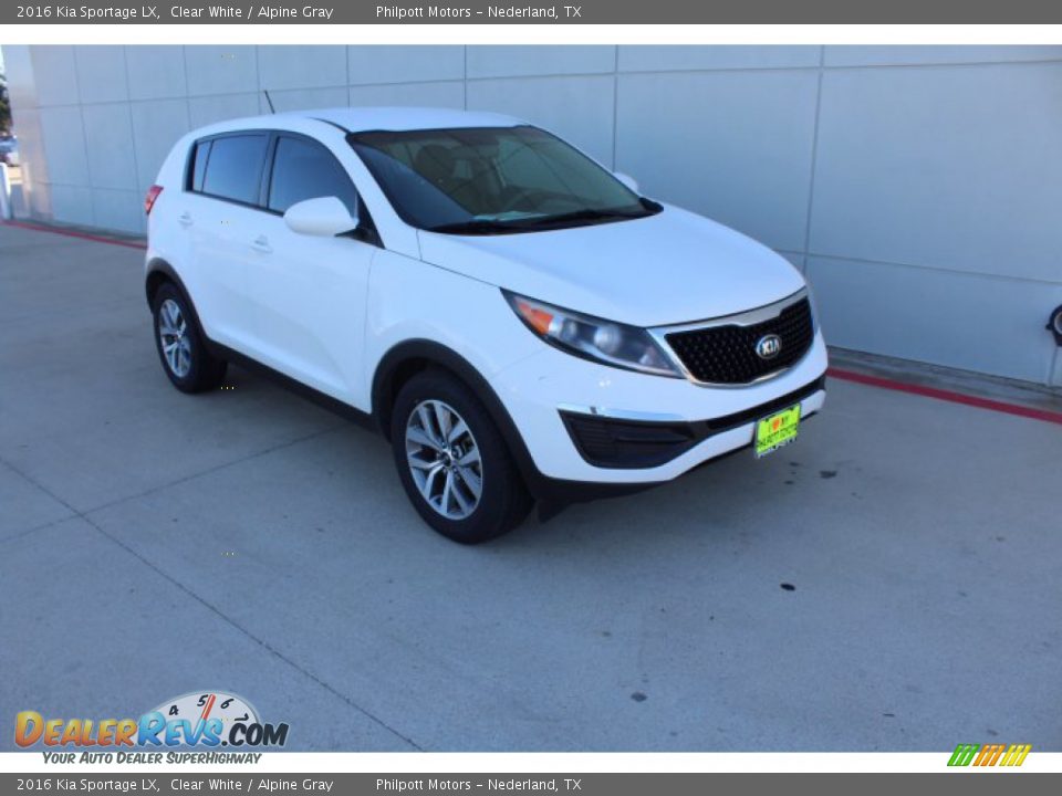 2016 Kia Sportage LX Clear White / Alpine Gray Photo #1