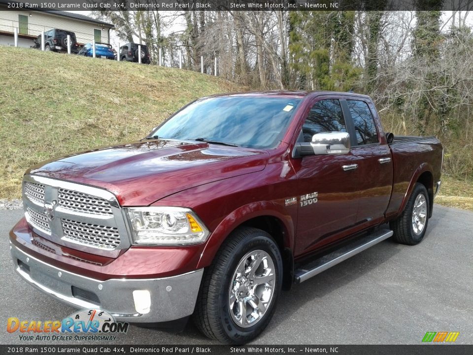 2018 Ram 1500 Laramie Quad Cab 4x4 Delmonico Red Pearl / Black Photo #2