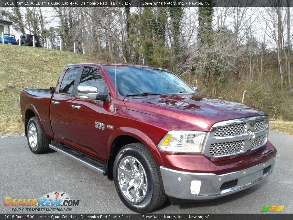 2018 Ram 1500 Laramie Quad Cab 4x4 Delmonico Red Pearl / Black Photo #4