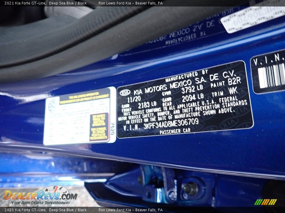2021 Kia Forte GT-Line Deep Sea Blue / Black Photo #12