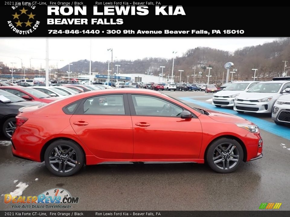 2021 Kia Forte GT-Line Fire Orange / Black Photo #1