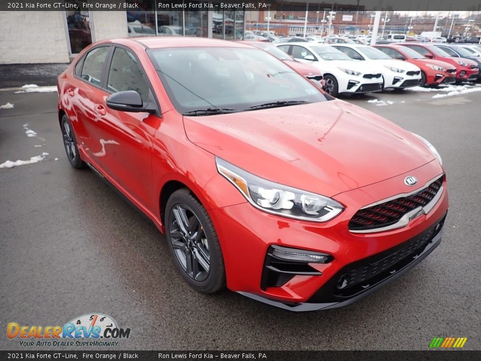 2021 Kia Forte GT-Line Fire Orange / Black Photo #3